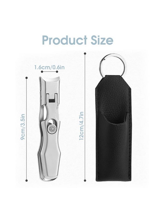 MAYCREATE® Nail Clippers For Men Stainless Steel Nail Cutter with Leather Cover Toenail Clippers for Thick Nails, Professional Nail Cutter - Image 2
