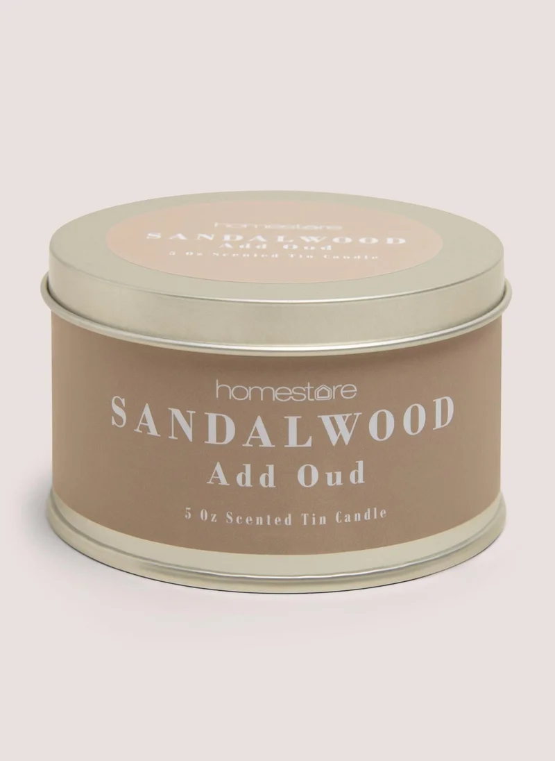Matalan Sandalwood Tin Candle Beige