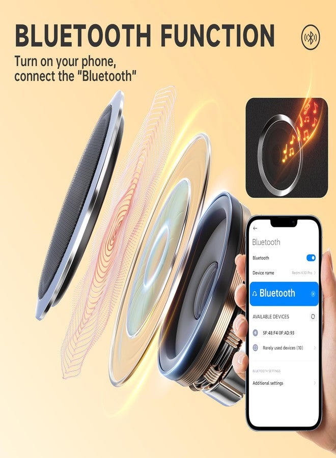 MINISO Vanity Mirror with Lights and Bluetooth Speaker-11.5" x 14" Arched Makeup Mirror with 3 Color Lights, Adjustable Brightness,10X Magnification, 360°Rotation - Image 4