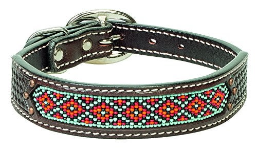 Weaver Leather Pet Beaded Basket Weave Dog Collar - Image 1