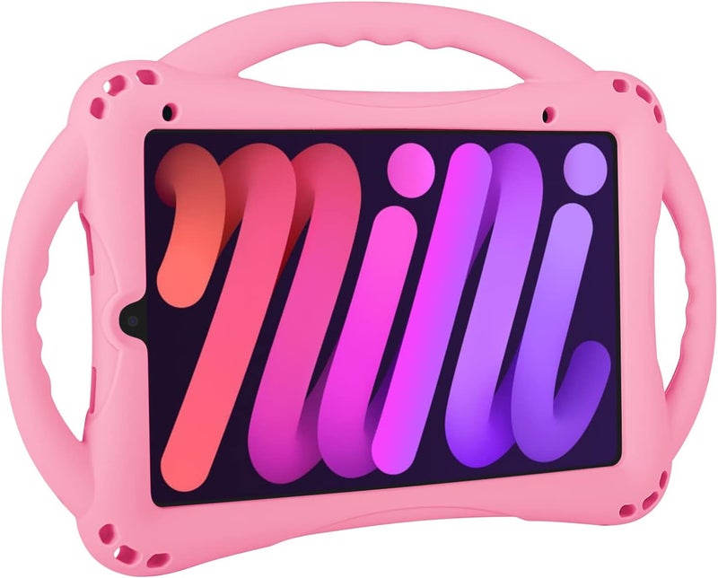 TopEsct Kids Case for iPad Mini 6th Generation Case Heavy Duty Shockproof Cover Childproof Protective Kids Cover with Three Handle Stand for 8.3 inch iPad Mini 6（Pink） - Image 1