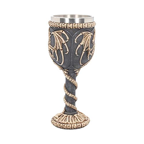 Nemesis Now Dragon Remains Goblet 19cm, Resin w/stainless steel insert, Black, One Size - Image 3