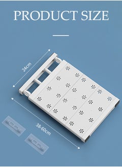 DUNISO Wardrobe Tension Rack, expandable wardrobe rack, adjustable storage rack, non perforated collection partition, used for wardrobes, cabinets, bookshelves, bathrooms, white (24cm wide, adjustable from 38 to 60cm long)  - Image 2