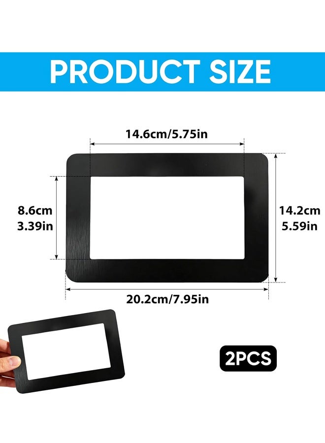 2 PCS Black Acrylic Double Socket Surround Cover Self Adhesive Decorative Wall Switch Frame - Image 2