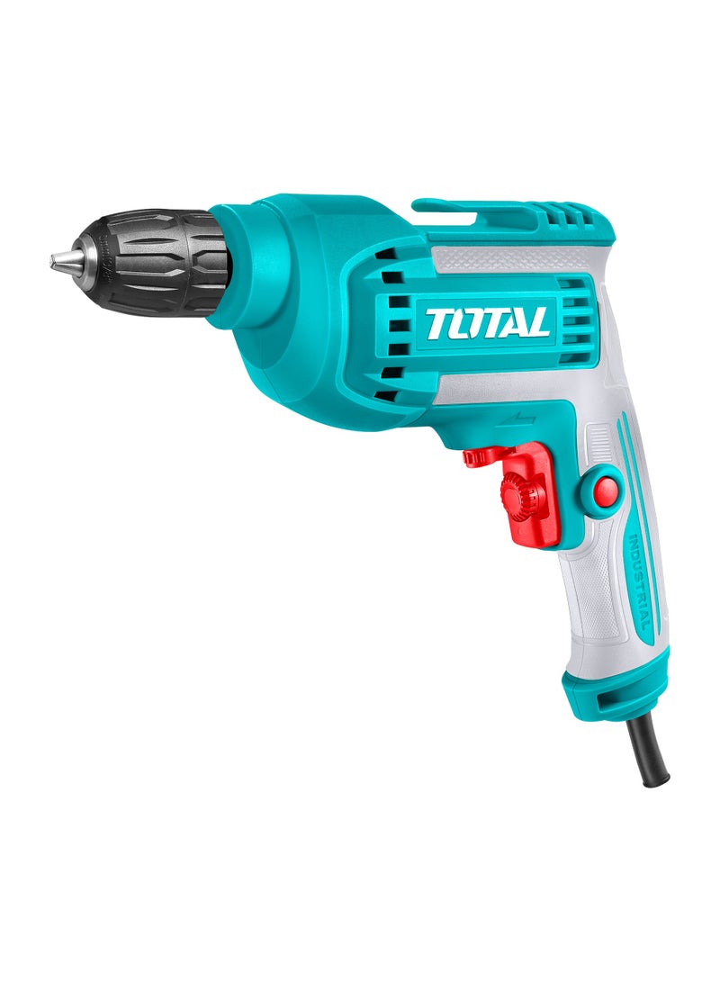 TOTAL 550W High-Speed Electric Drill - 10mm Keyless Chuck (0-3300RPM) with Variable Speed Control, Forward/Reverse Switch & Extra Carbon Brushes - TD551082 - Image 1