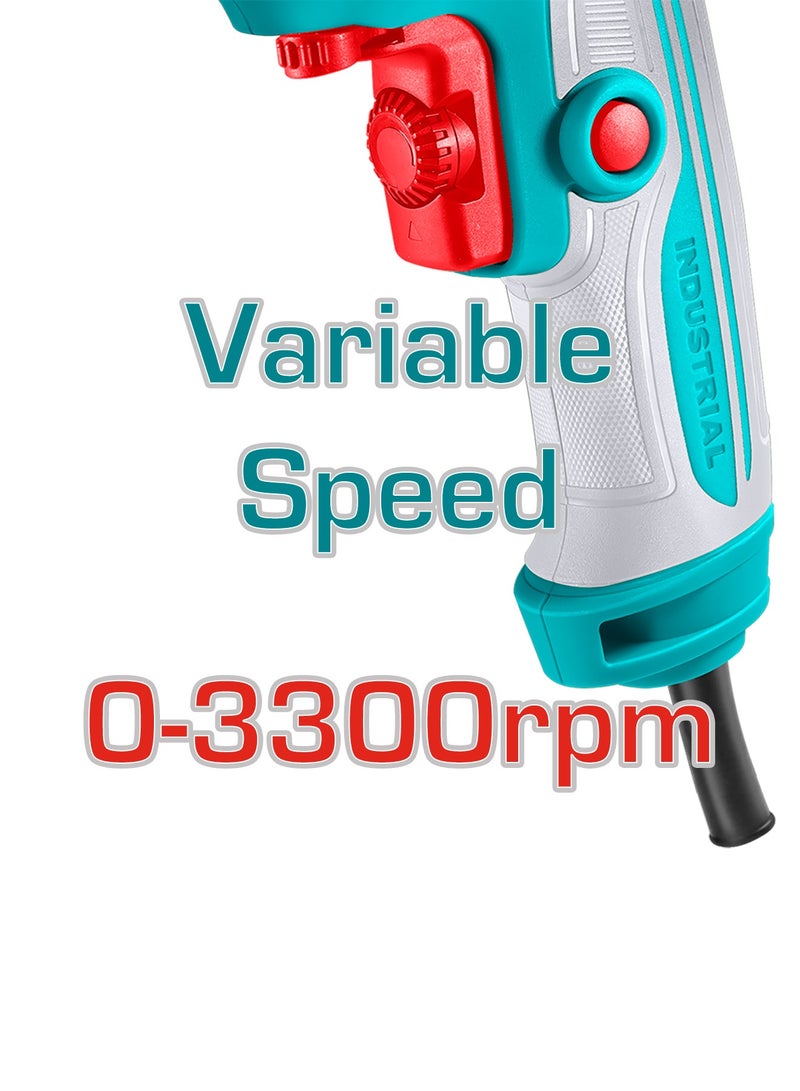 TOTAL 550W High-Speed Electric Drill - 10mm Keyless Chuck (0-3300RPM) with Variable Speed Control, Forward/Reverse Switch & Extra Carbon Brushes - TD551082 - Image 4