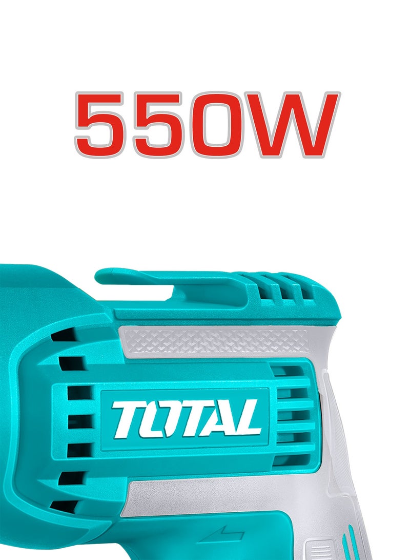 TOTAL 550W High-Speed Electric Drill - 10mm Keyless Chuck (0-3300RPM) with Variable Speed Control, Forward/Reverse Switch & Extra Carbon Brushes - TD551082 - Image 3