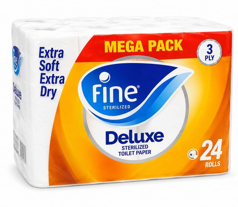 Deluxe Toilet Paper 3 Ply 140 Sheets * 24 Rolls