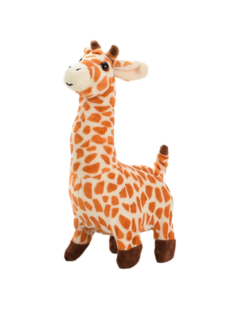 Orange Giraffe With Music Electronic Plush Stuffed Interactive Animal Touch Control, Electronic Pet, Robot Toy, Animation Toy Suitable For Kids Baby - Image 1
