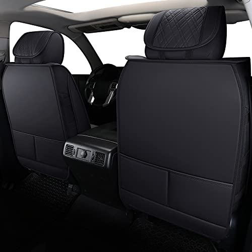 Aierxuan Toyota Tundra Seat Covers Full Set Custom Fit 2008-2024 CrewMax cab Double cab Pickup Truck Waterproof Leather Tundrasine Concept Limited Platinum 1794 Edition car cushions Black - Image 2