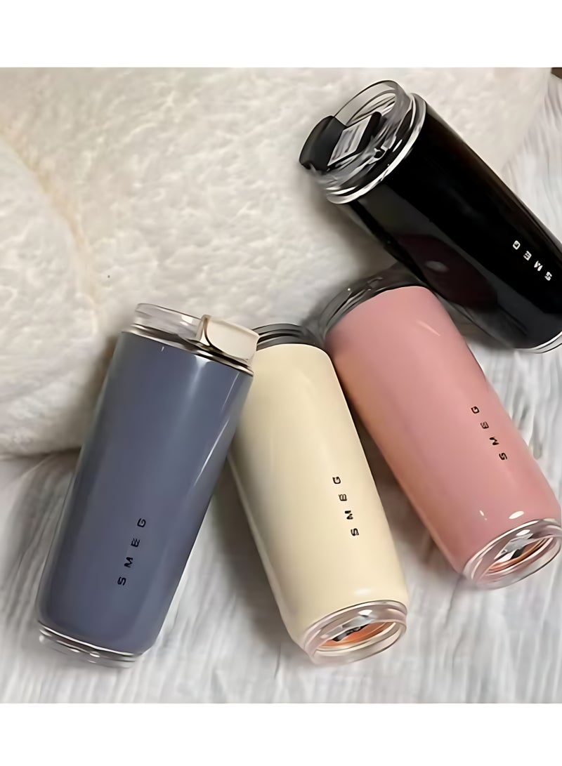 سميج فنجان قهوة | كوب مشروبات معزول مع غطاء مانع للتسرب | كوب قهوة طويل الأمد مع غطاء | كوب قهوة للسفر | 1 حزمة | وردي - Image 3