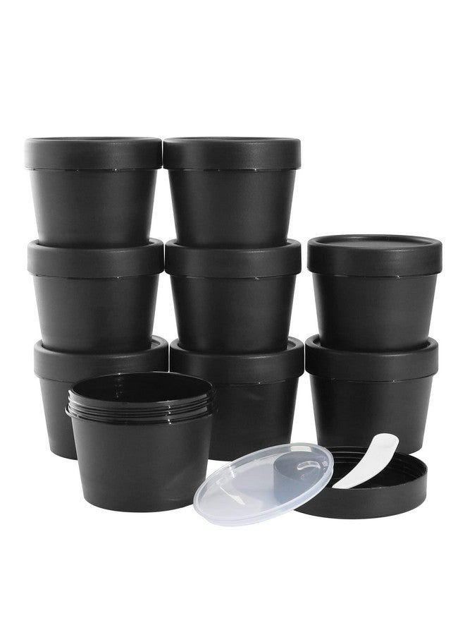 لونج واي برطمانات مستحضرات تجميل فارغة مانعة للتسرب سعة 3.4 أونصة/100 مل، حاوية بلاستيكية واسعة الفم مع أغطية مقببة لمنتجات التجميل أو صنع الوحل بنفسك أو تخزين مستحضرات التجميل أثناء السفر (أسود) - Image 1