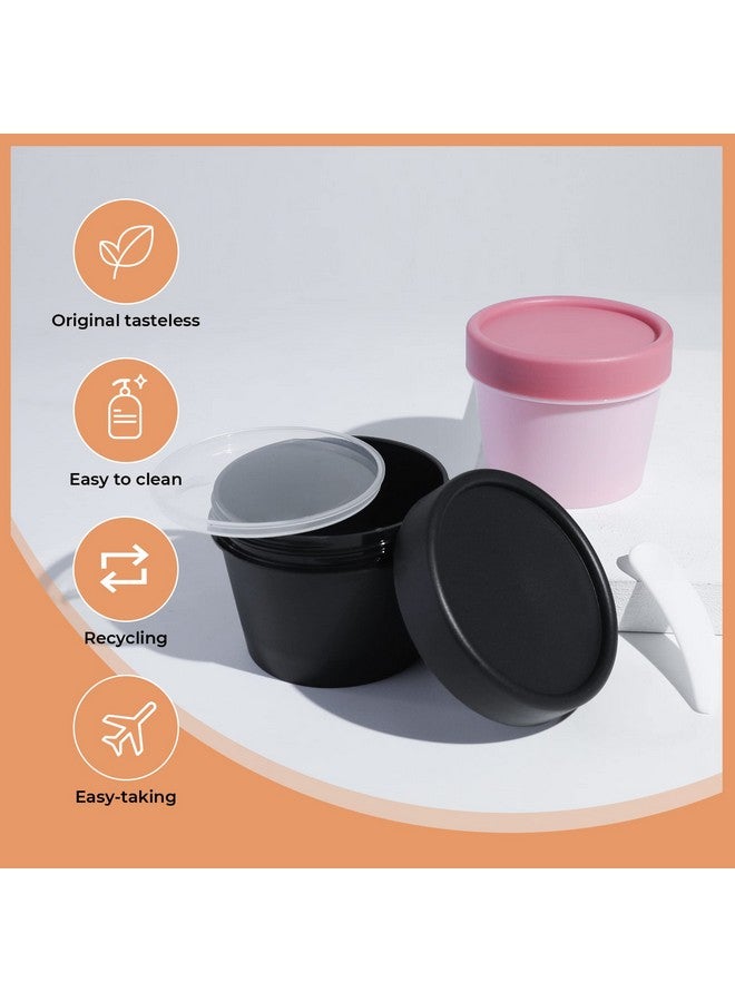 لونج واي برطمانات مستحضرات تجميل فارغة مانعة للتسرب سعة 3.4 أونصة/100 مل، حاوية بلاستيكية واسعة الفم مع أغطية مقببة لمنتجات التجميل أو صنع الوحل بنفسك أو تخزين مستحضرات التجميل أثناء السفر (أسود) - Image 4