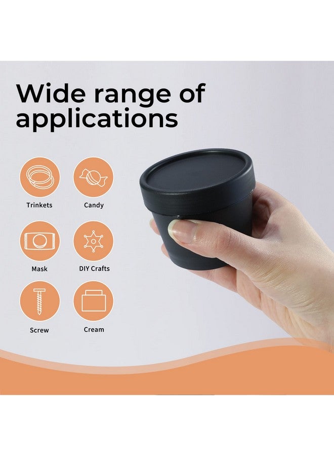 لونج واي برطمانات مستحضرات تجميل فارغة مانعة للتسرب سعة 3.4 أونصة/100 مل، حاوية بلاستيكية واسعة الفم مع أغطية مقببة لمنتجات التجميل أو صنع الوحل بنفسك أو تخزين مستحضرات التجميل أثناء السفر (أسود) - Image 2