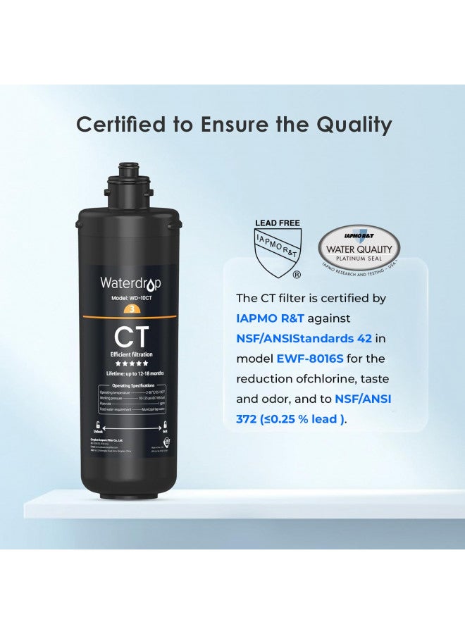 Waterdrop Waterdrop TSA 3-Stage Replacement Water Filter, , Replacement for Waterdrop TSA & TSB 3-stage Under Sink Water Filtration System, 2PP+GC+CT  - Image 4