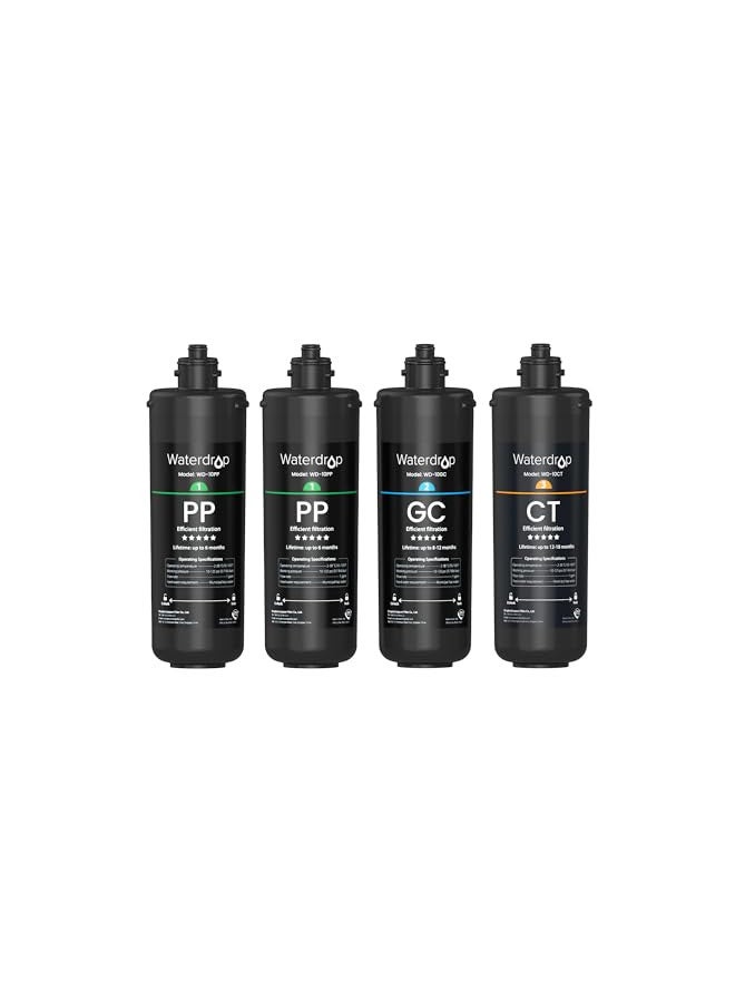 Waterdrop Waterdrop TSA 3-Stage Replacement Water Filter, , Replacement for Waterdrop TSA & TSB 3-stage Under Sink Water Filtration System, 2PP+GC+CT  - Image 1