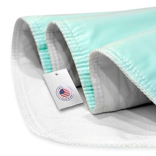 KosmoCare Polyester Reusable Underpad Washable Incontinence Bed Pad Overnight Sheet, Underpad Mattress Protection for Baby, Elderly & Patient Care - (Twill) - Green - Image 1