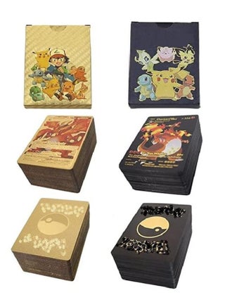 55 pcs gold pokemon cards Watch Unboxing Ultra Rare Golden V Vmax DX GX on Amazon Live 55Pcs/Set Pokemon Cards TCG Metal