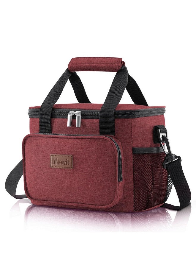 Lifewit Large Lunch Bag Insulated Lunch Box Soft Cooler Cooling Tote for Adult Men Women, Burgundy 12-Can (8.5L) - Image 1