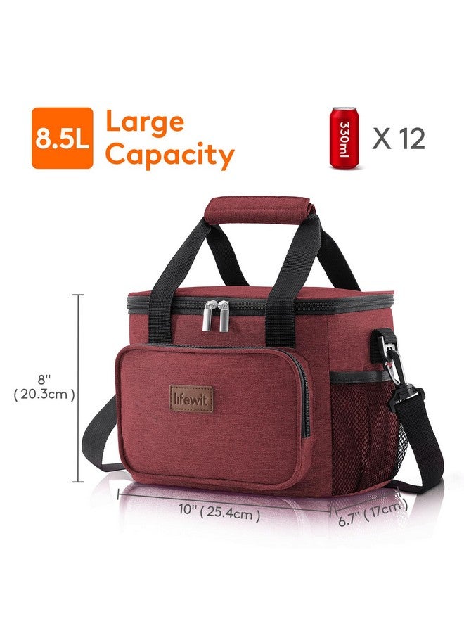 Lifewit Large Lunch Bag Insulated Lunch Box Soft Cooler Cooling Tote for Adult Men Women, Burgundy 12-Can (8.5L) - Image 4