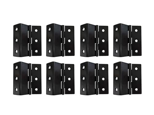 QCAA Heavy Duty 3 Fold Retro Chest Hinge Half Surface for Chest Cabinet Furniture 3 x 18mm Matte Black Made in Taiwan 8 Pack - Image 1