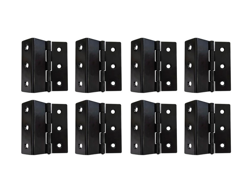 QCAA Heavy Duty 3 Fold Retro Chest Hinge Half Surface for Chest Cabinet Furniture 3 x 18mm Matte Black Made in Taiwan 8 Pack - Image 2
