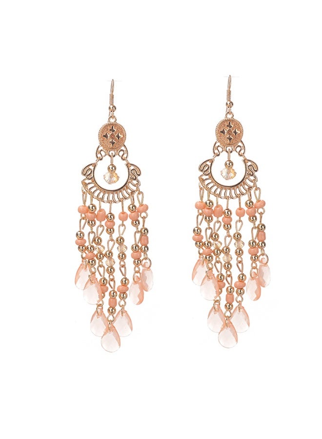 NIBEMINENT Bohemian Gemstone Tassel Earrings