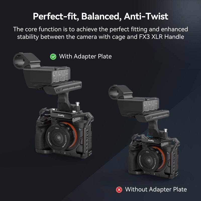 SmallRig Mounting Plate for Attaching FX30 / FX3 XLR Handle to Camera Cage 2999/3241 for Sony A7 SIII, Camera Cage 3667/3639 / 3594 for Sony A7 IV (A7M4) - MD4019 - Image 5