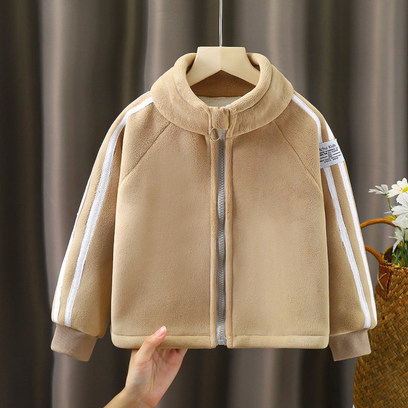 New Children'S Fleece Jacket For Boys And Girls, Thickened Warm Coat With Stand Collar For - Image 5