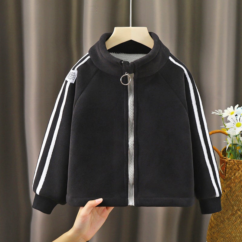 New Children'S Fleece Jacket For Boys And Girls, Thickened Warm Coat With Stand Collar For - Image 3