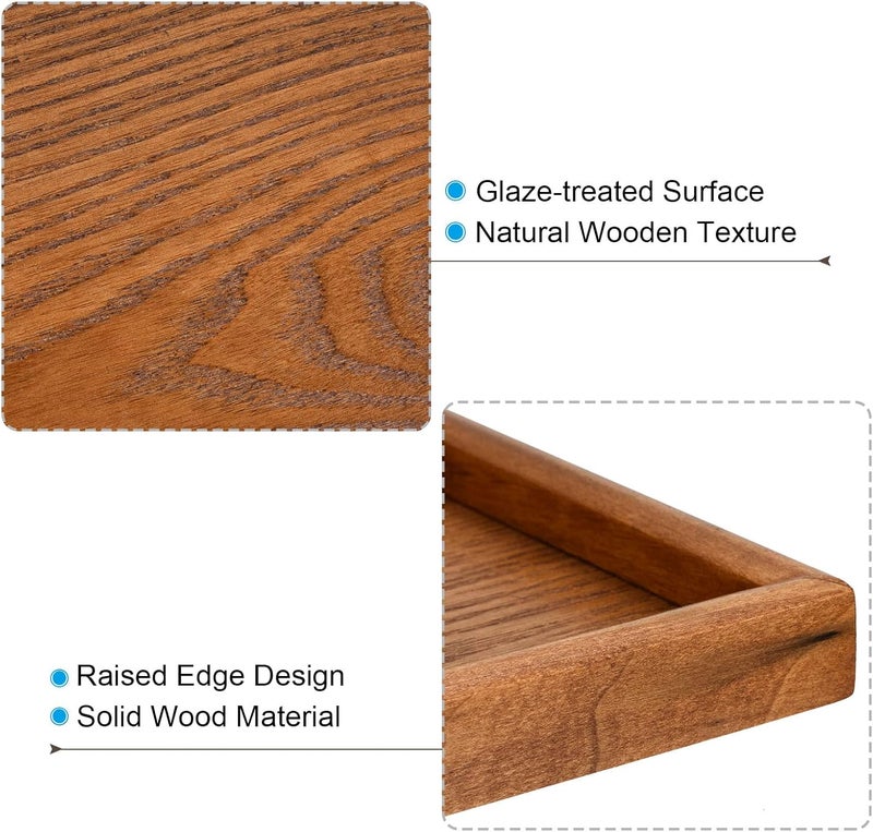 PATIKIL Wood Serving Tray 7 Inch Square Decorative Platter for Home Decor Kitchen Table Candle Holder Brown - Image 3
