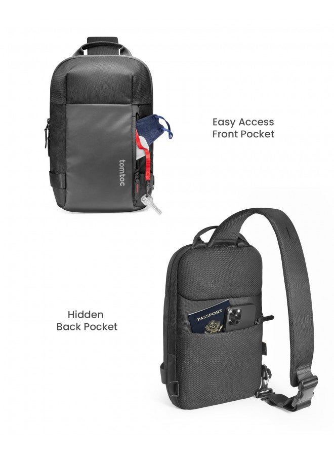 Tomtoc tomtoc Compact EDC Sling Bag, Minimalist Chest Shoulder Crossbody Bag for 11 inch iPad Pro M4/ iPad Air M2 2024, Nintendo Switch OLED, Slim Lightweight Daypack for Daily Use - XS Size  - Image 3
