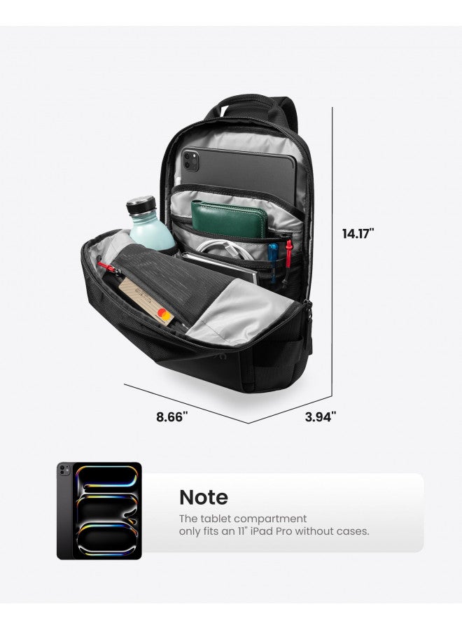 Tomtoc tomtoc Compact EDC Sling Bag, Minimalist Chest Shoulder Crossbody Bag for 11 inch iPad Pro M4/ iPad Air M2 2024, Nintendo Switch OLED, Slim Lightweight Daypack for Daily Use - XS Size  - Image 1