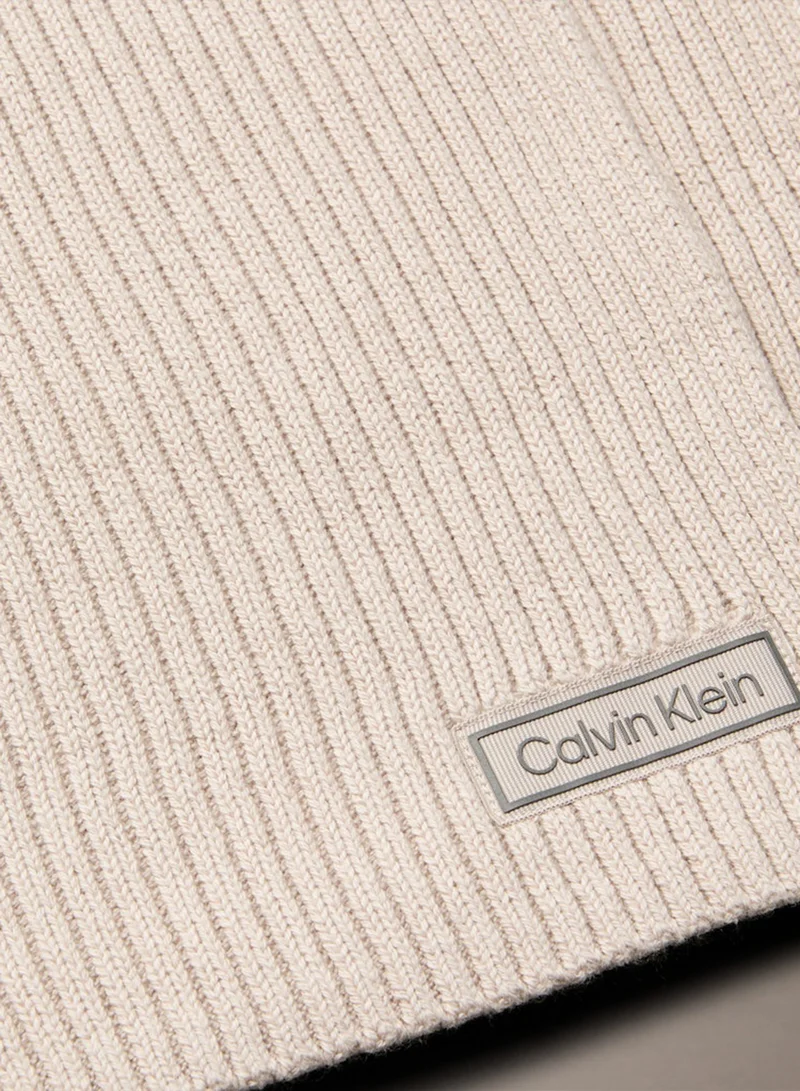 CALVIN KLEIN Casual Patch Chunky Rib Scarf