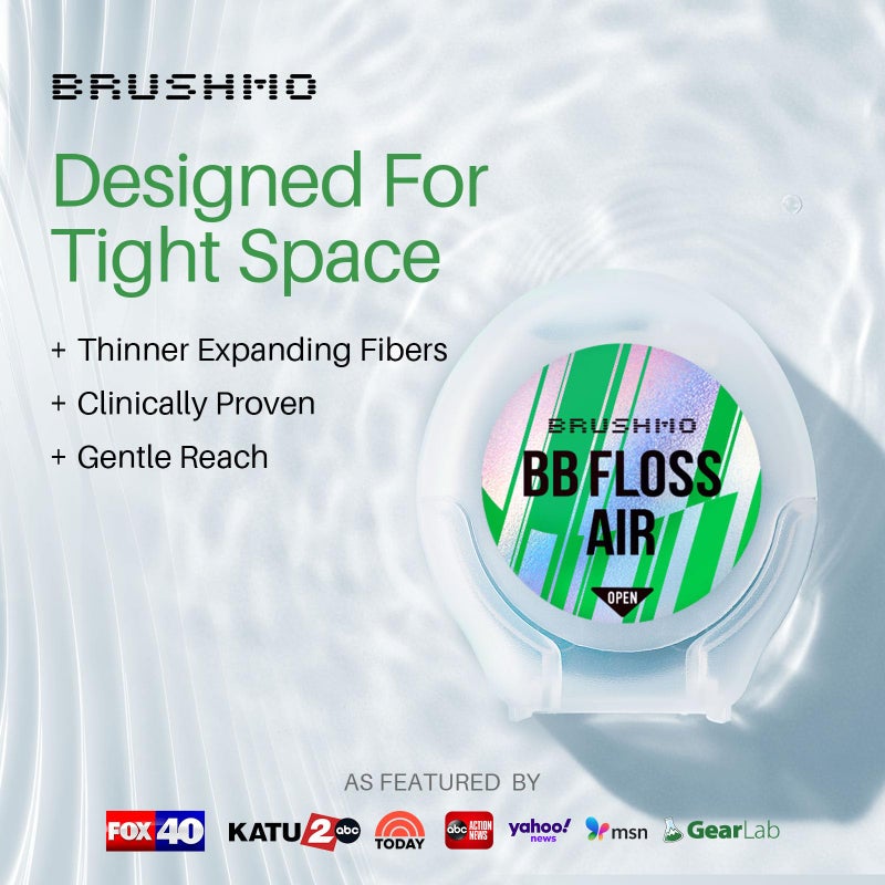 Brushmo Black Floss Air (BB Floss Air) - Ultra Soft & Thin Expanding Gum-Friendly Soothing Mint Dental Floss, Natural Wax Helps Remove Plaque from Teeth, US-Dentist Designed PTFE & PFAS Free, 55 yd - Image 2