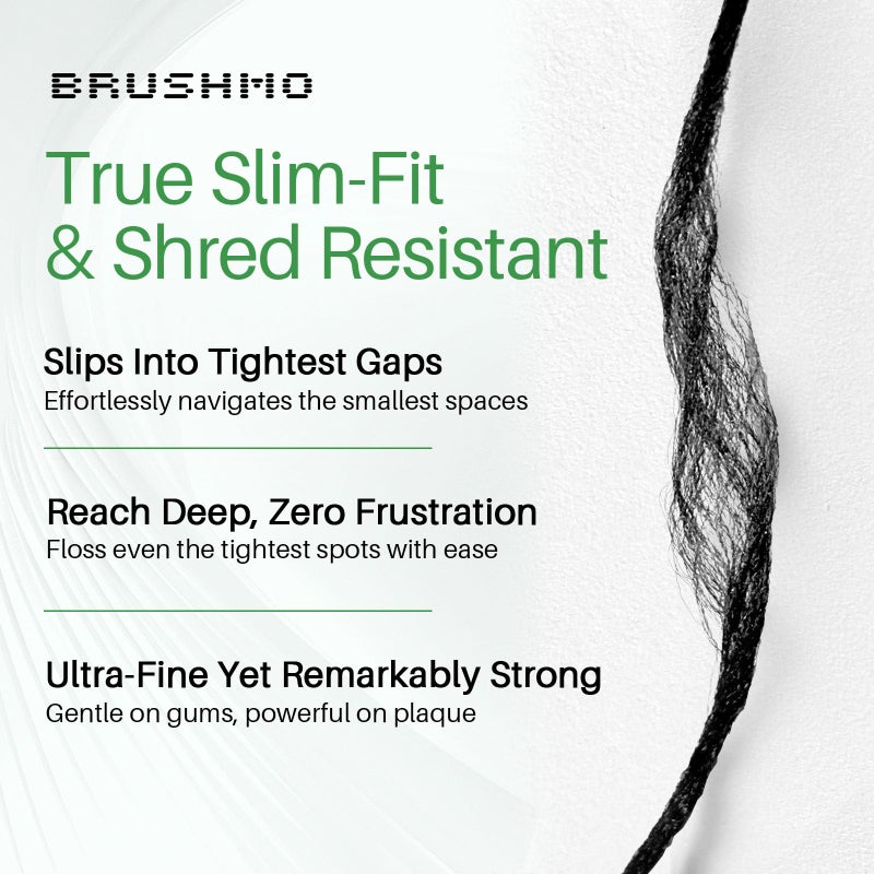 Brushmo Black Floss Air (BB Floss Air) - Ultra Soft & Thin Expanding Gum-Friendly Soothing Mint Dental Floss, Natural Wax Helps Remove Plaque from Teeth, US-Dentist Designed PTFE & PFAS Free, 55 yd - Image 4