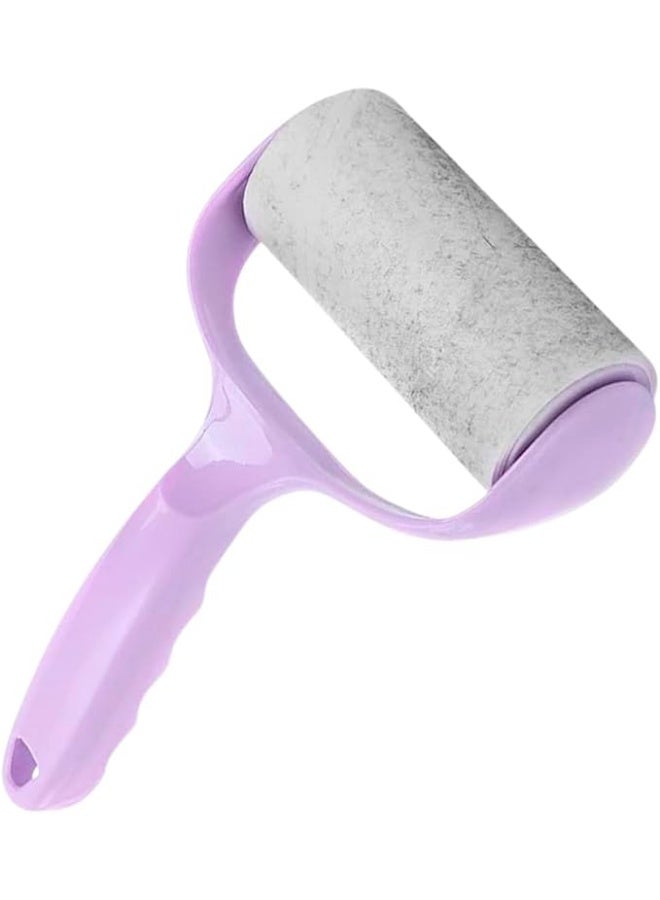 فرشاة دوارة لازالة الوبر فائقة الالتصاق مع 2 عبوة اعادة تعبئة لشعر الحيوانات الاليفة والغبار والمفروشات والملابس والمظلات ومقاعد السيارة، بكرة لاصقة محمولة مع مقبض مريح (ارجواني) - Image 5