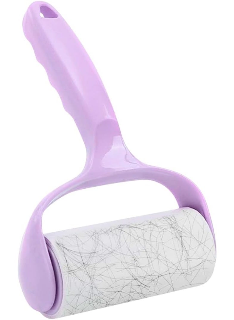 فرشاة دوارة لازالة الوبر فائقة الالتصاق مع 2 عبوة اعادة تعبئة لشعر الحيوانات الاليفة والغبار والمفروشات والملابس والمظلات ومقاعد السيارة، بكرة لاصقة محمولة مع مقبض مريح (ارجواني) - Image 3