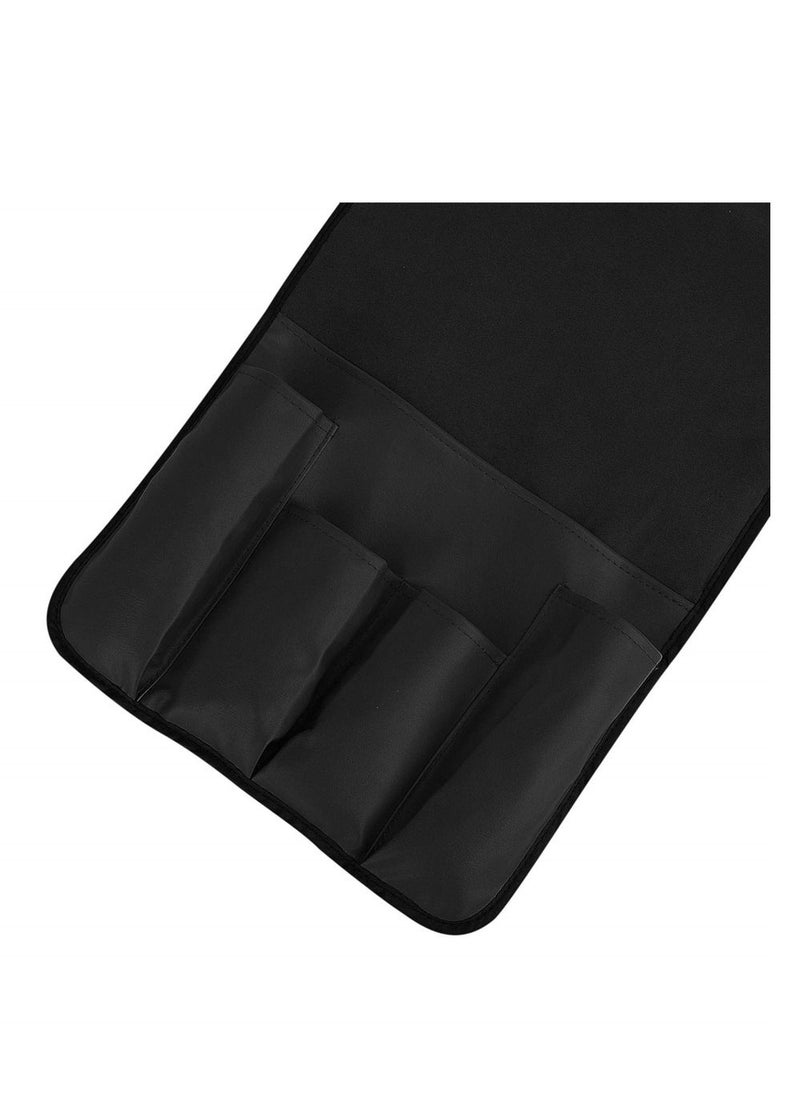 Y&D - Leather Sofa Armrest Organizer, Non-Slip Armchair Caddy for Couch Remote Control Holder with 5 Pockets Phone, Book, Magazines, Tablet, Recliner Tidy Hanging Storage Bag Arm Chair - Image 1