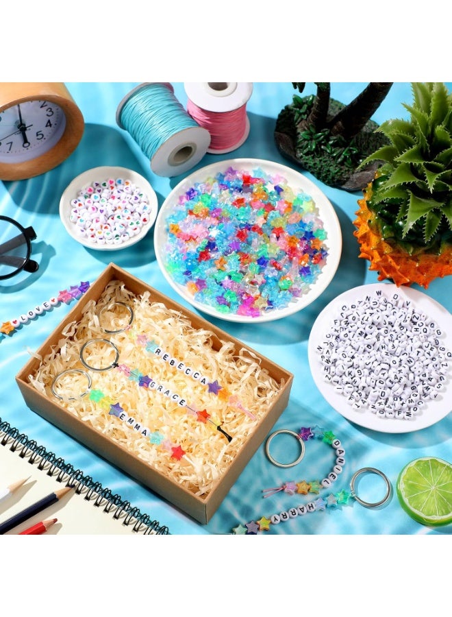 Relex Alphabet Pop Beads for Making Necklace, 564 PCS Beads with Star Shape and Alphabet, Kids Jewellery Making Kit to Making Necklace, Bracelet, Ring, Art Craft - Image 2