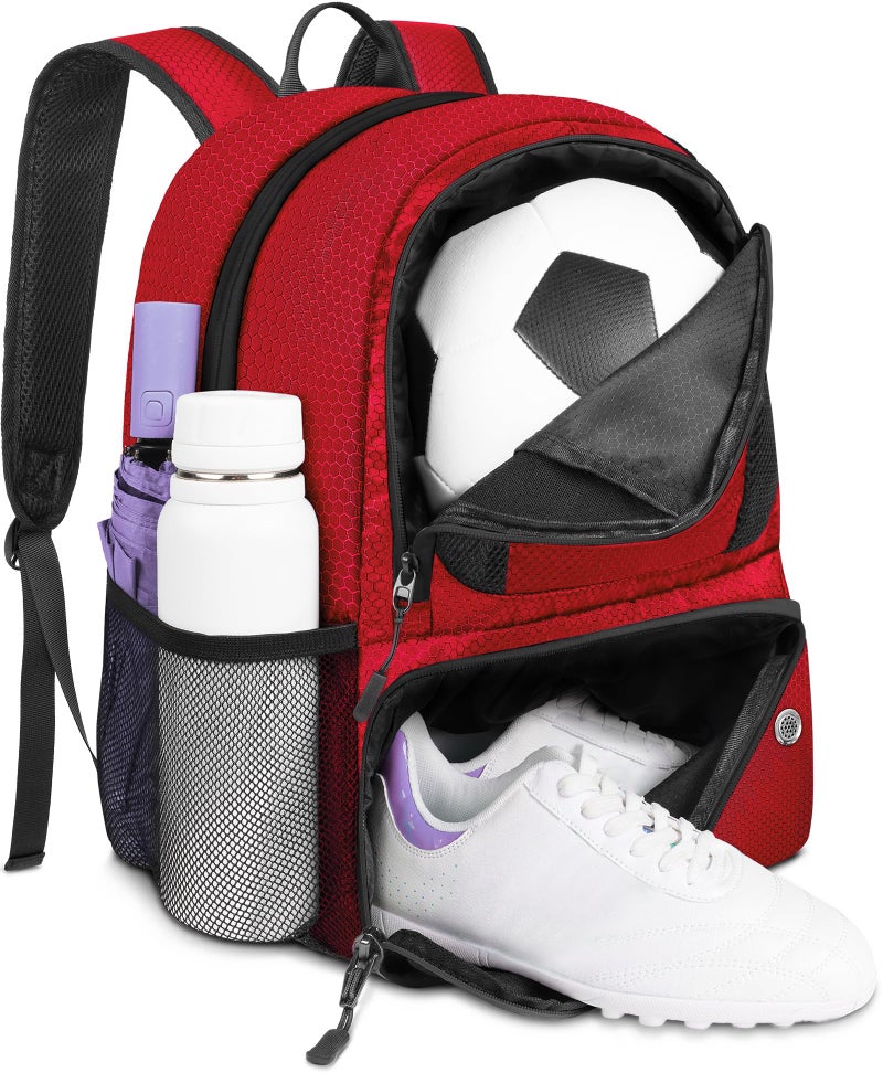 YOREPEK Soccer Backpack Lightweight Soccer Bag with Ball Holder for Men Women Water resistant Sport Equipment Bags Fit Basketball Volleyball Football Accessories to Match Training - Image 2