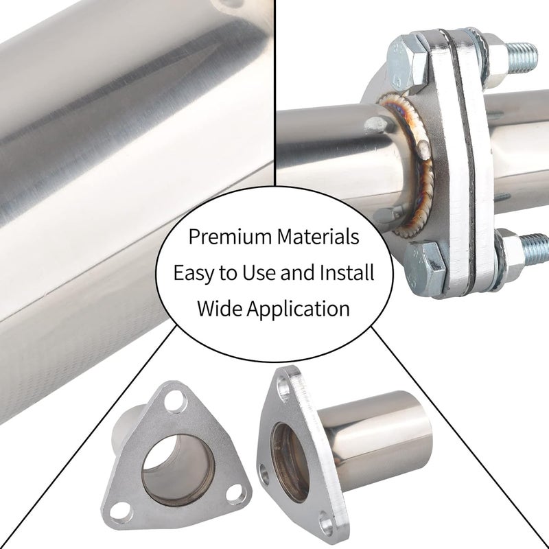 FGJQEFG Exhaust Flange Bolts Quick Fix Repair Pipe Kit with Gasket & Hardware - 2 Inch OD, 3 Bolts, T304 Stainless Steel - Image 5