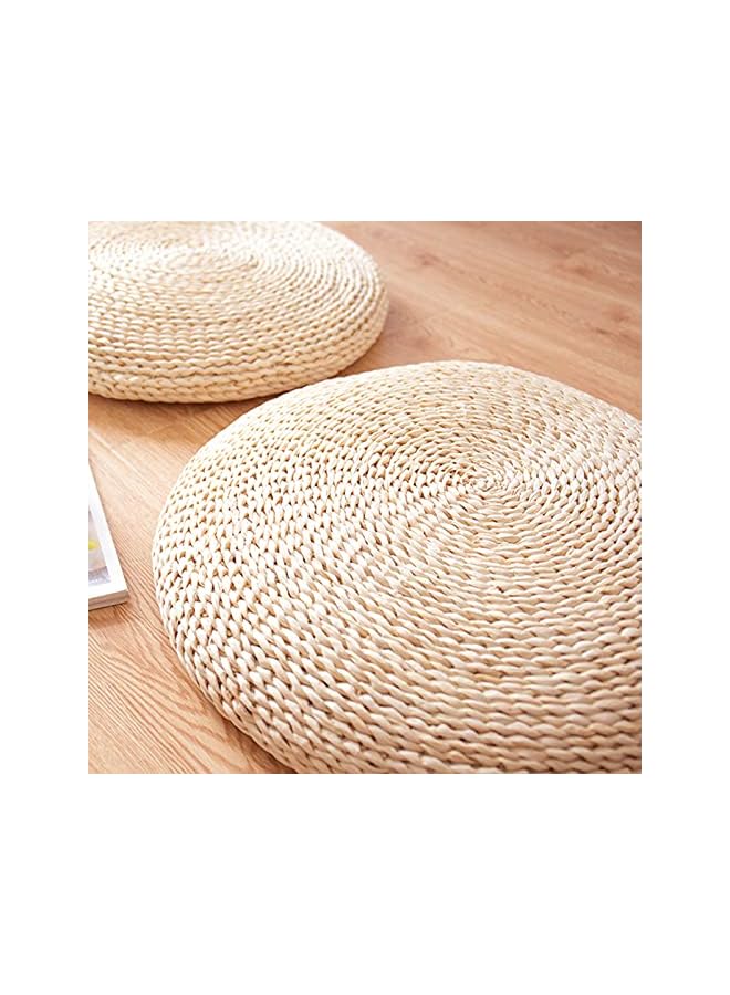 The Bros Sitting Cushion Round Straw Weave Handmade Floor Pouf Soft Widely Applied Flexible 30 * 30cm - Image 2