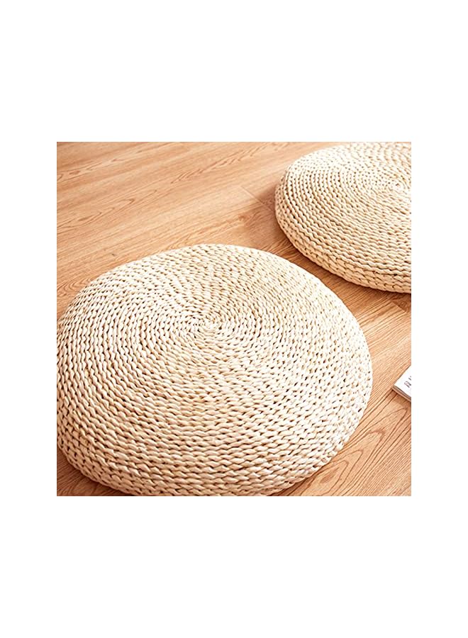 The Bros Sitting Cushion Round Straw Weave Handmade Floor Pouf Soft Widely Applied Flexible 30 * 30cm - Image 3