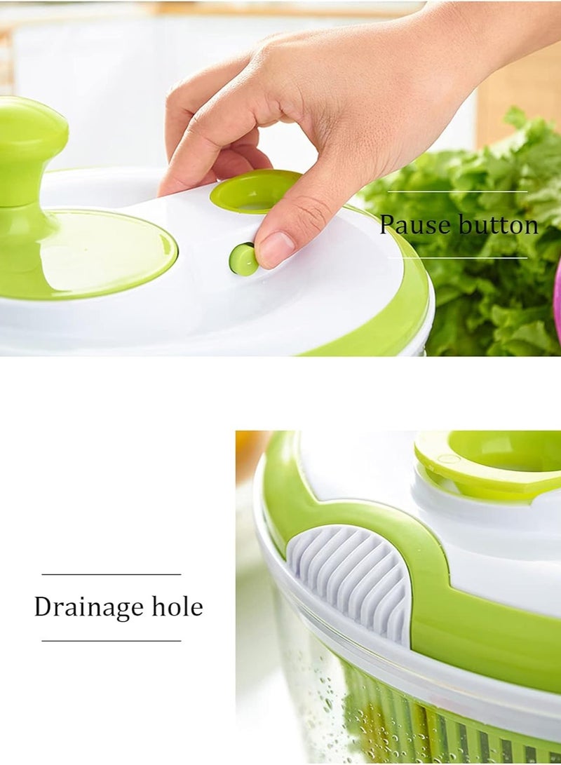 ELTRAZONE Dryer Salad Spinner 5L Lettuce Spinner with Lid Lock and Rotary Handle, Quick Dry Off for Vegetables & Fruits, Easy Food Prep, Fast Drying, Efficient, Non-Slip Base for Faster Kitchen Rotating - Image 3