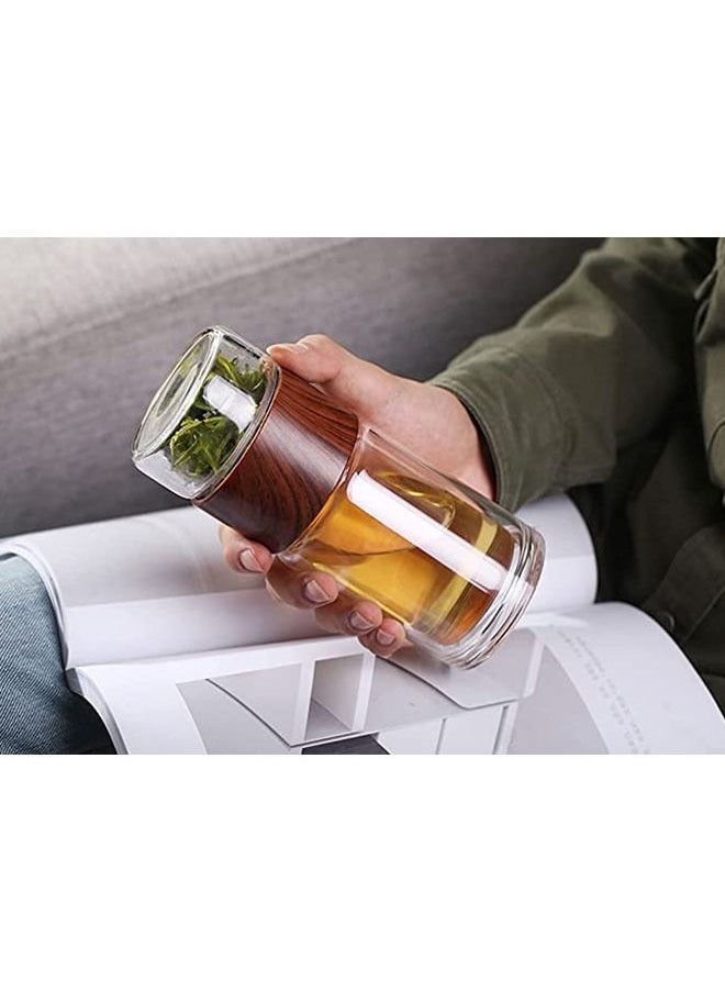 Arabest - Glass Tea Infuser - 8oz Travel Mug with Strainer Tea Tumbler Bottle Leakproof for Loose Leaf Flower Herbal Tea Bags - Image 1