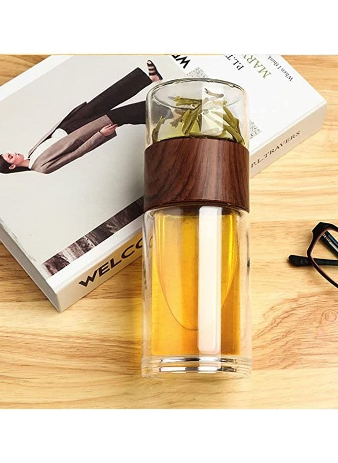 Arabest - Glass Tea Infuser - 8oz Travel Mug with Strainer Tea Tumbler Bottle Leakproof for Loose Leaf Flower Herbal Tea Bags - Image 1