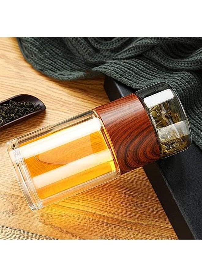 Arabest - Glass Tea Infuser - 8oz Travel Mug with Strainer Tea Tumbler Bottle Leakproof for Loose Leaf Flower Herbal Tea Bags - Image 1