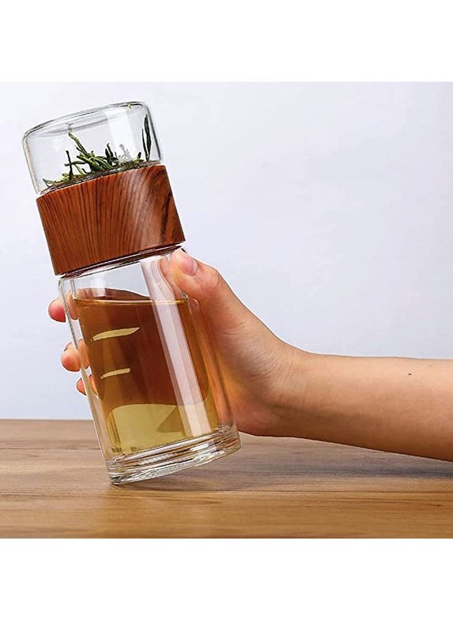 Arabest - Glass Tea Infuser - 8oz Travel Mug with Strainer Tea Tumbler Bottle Leakproof for Loose Leaf Flower Herbal Tea Bags - Image 1