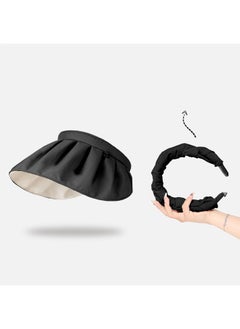 Generic Black Women's Summer Shell Hat Sun Hat Anti-UV Wide Brim Summer Beach Hat Women's Foldable Hat Ideal for Casual Daily Wear or Outdoor Cycling  - Image 2